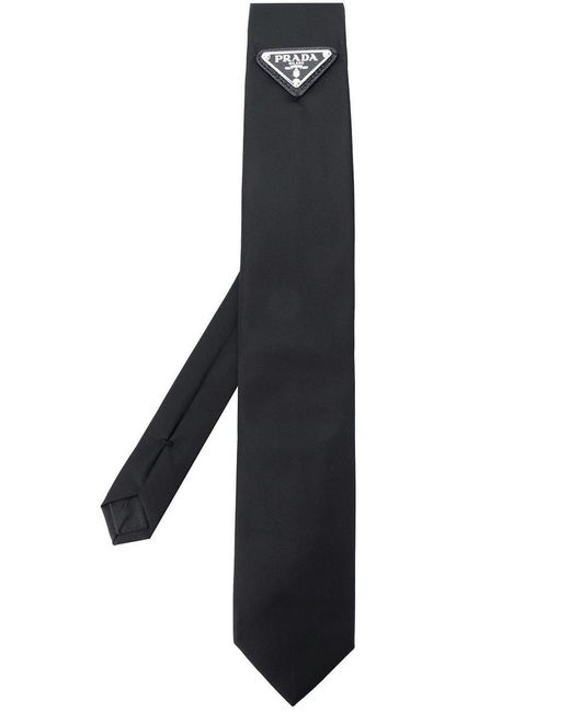 Prada Black Re-nylon Gabardine Tie for men