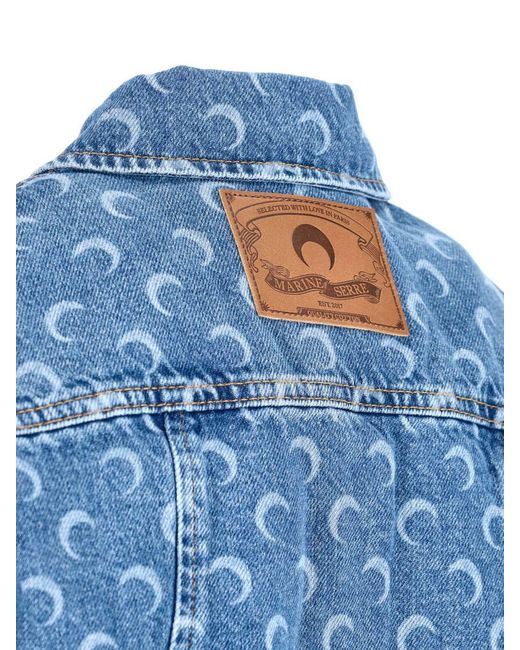 MARINE SERRE Blue Moon Crop Jacket