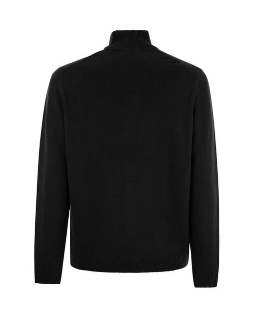 Lacoste Black Wool Pullover With High Neck for men