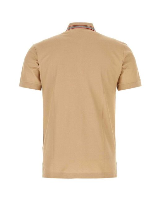Burberry Natural Camel Piquet Polo Shirt for men