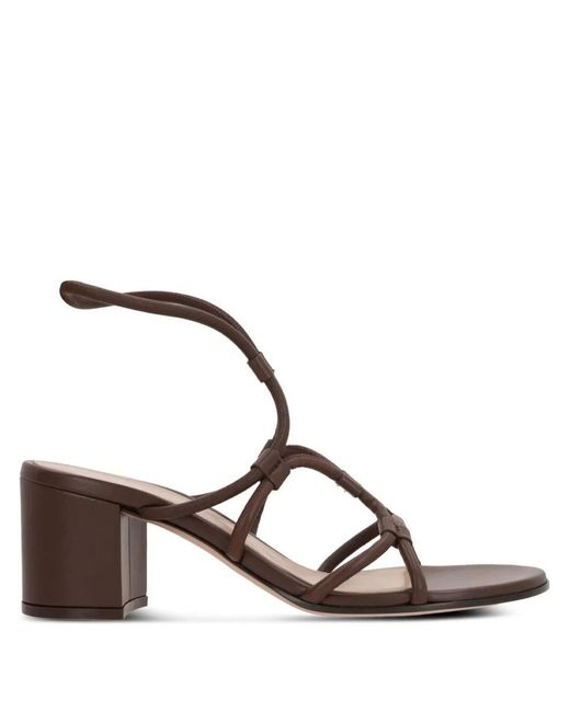 Gianvito Rossi Brown Multi-Way Strap Heeled Sandals 65 Shoes
