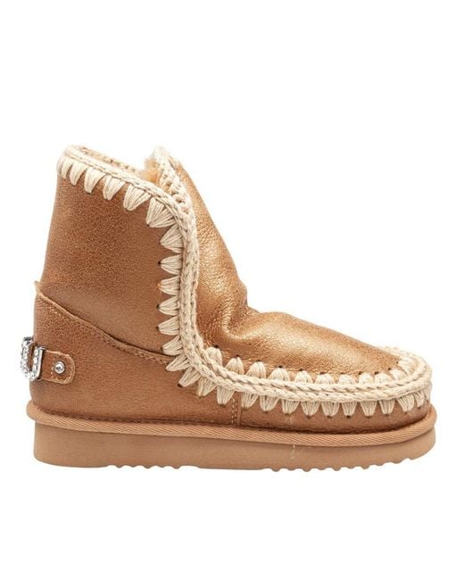 Mou Brown Sheepskin Ankle Boot