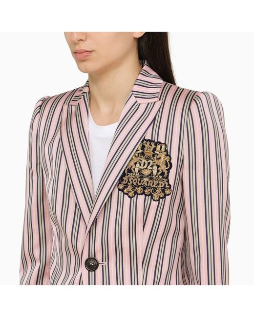 DSquared² Multicolor Striped Single Breasted Jacket