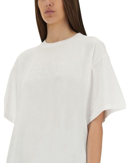 MM6 by Maison Martin Margiela White T-Shirt With Logo