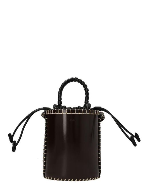 Chloé 'louela' Bucket Bag in Black | Lyst