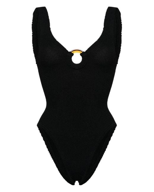 Hunza G Black Celine Crinkled Swimsuit
