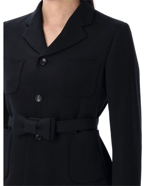 Comme des Garçons Black Belted Wool Jacket With Tailored Fit