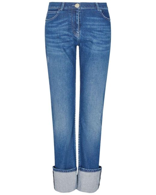 Giorgio Armani Blue Mid-rise Straight-leg Jeans