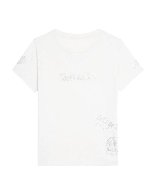 Zadig & Voltaire White Alys Pcl Multicusto Strass