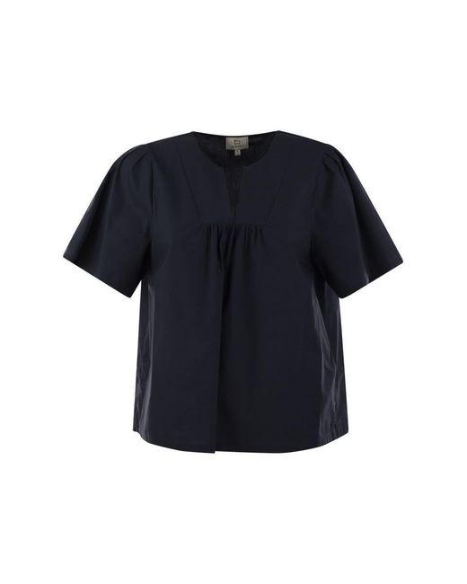 Woolrich Blue Cotton Poplin Blouse