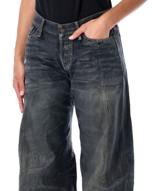 Acne Blue Black Coated Loose Jeans 2006f