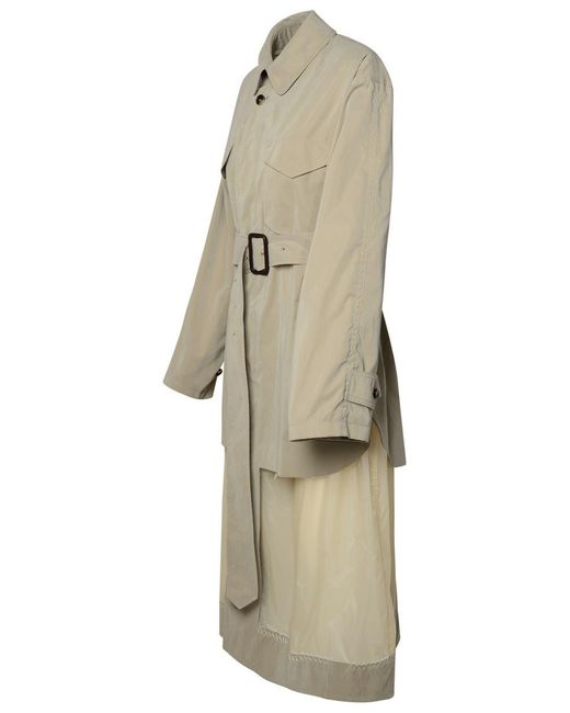 Maison Margiela Natural 'décortiqué' Reversible Grey Nylon Blend Trench Coat