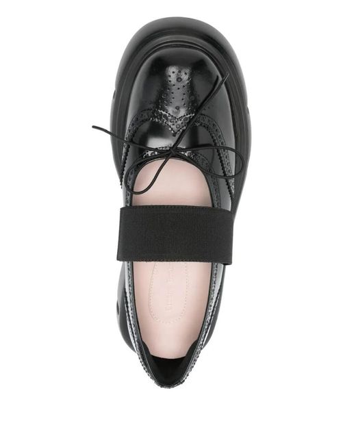 Simone Rocha Black Platform Ballet Brogues Shoes