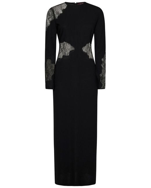 Max Mara Black Maxmara Studio Enziana Long Dress