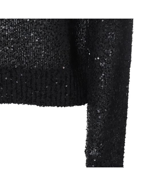 Brunello Cucinelli Black Linen-Wool Blend Jumper