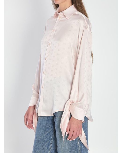 Balenciaga White Silk Shirt With Knotted Cuffs