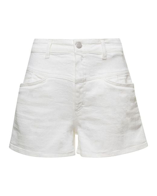 Closed Shorts With Logo Patch At The Back In Cotton Denim Woman in White |  Lyst