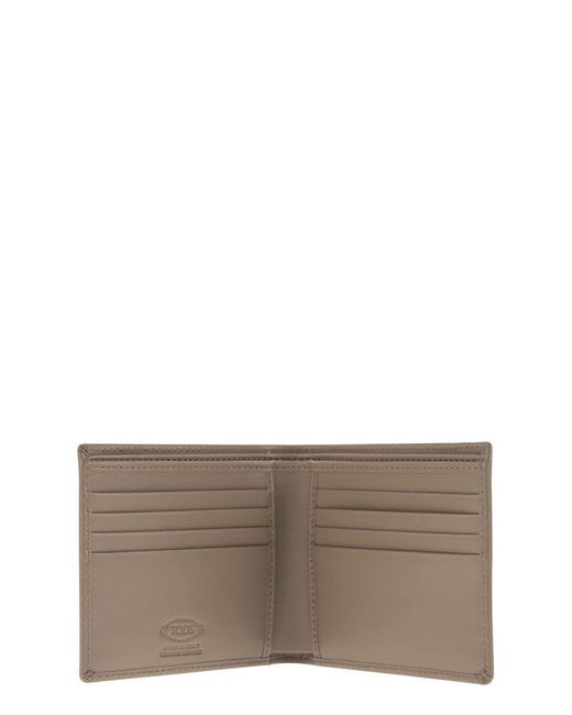 Tod's Brown Leather Wallet With Logo for men