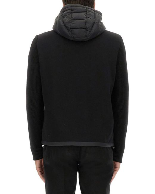 Colmar Black Hooded Jacket With Knitted Sleeves for men