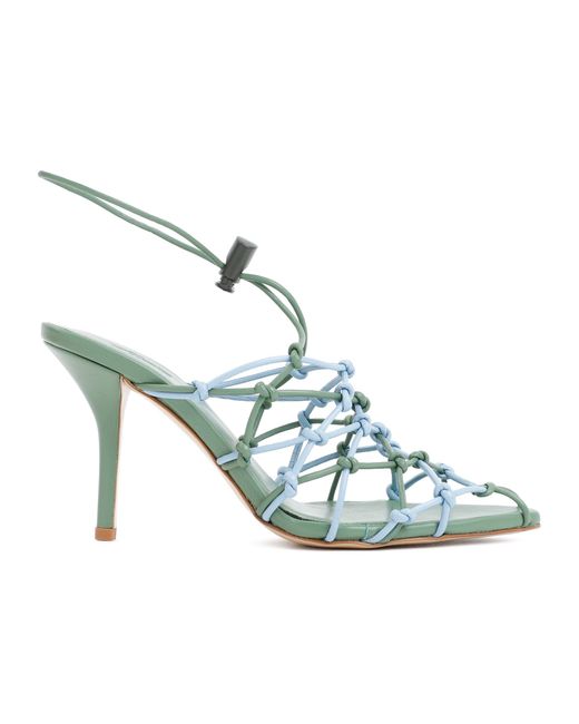 Gia Borghini Leather Gia 11 Sandals Shoes in Green | Lyst