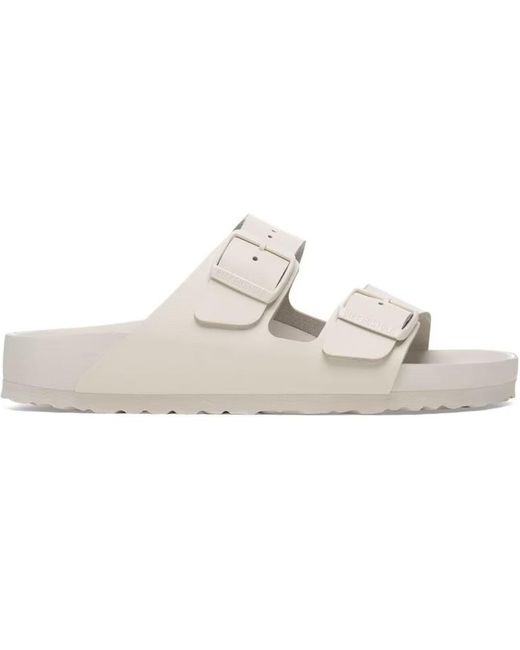Birkenstock White Arizona Exquisite, Natural Leather