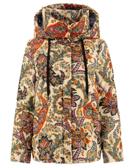 Etro Natural Paisley-Print Down Jacket