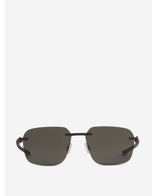 Tag Heuer Gray Vingt Sept Rectangular Sunglasses for men