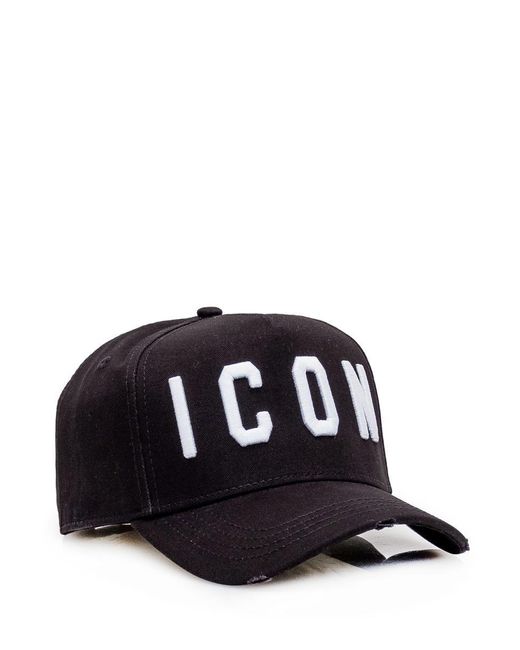 DSquared² Black Be Icon Baseball Cap for men