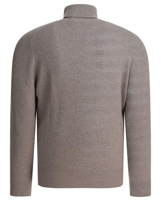 Brunello Cucinelli Gray Cashmere Turtleneck for men