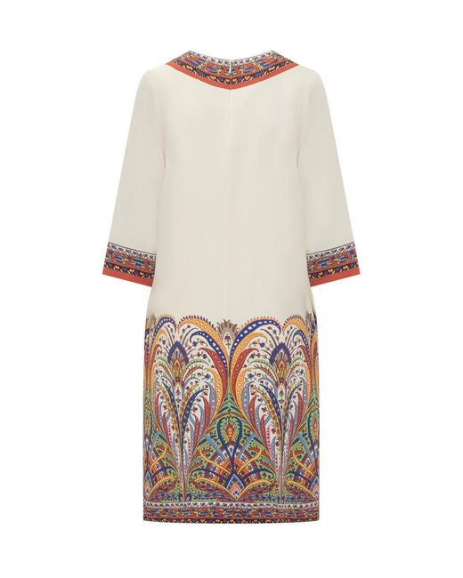 Etro Natural Knit Dress With Print