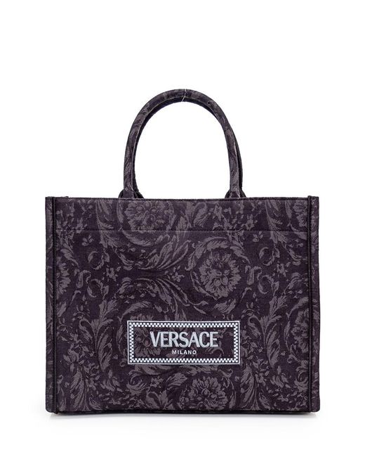 Versace Blue Athena Baroque Tote Bag