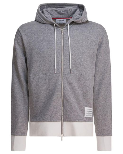 Thom Browne Gray "Classic 4 Bar" Hoodie for men