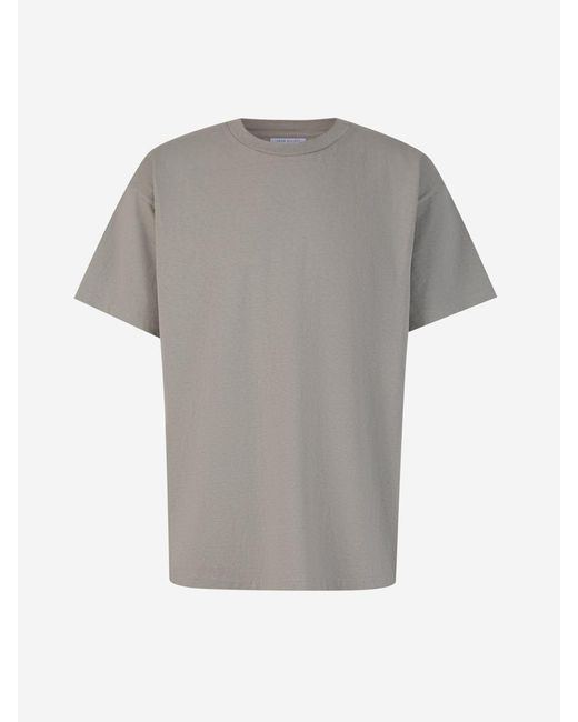 John Elliott Gray Plain Cotton T-Shirt for men