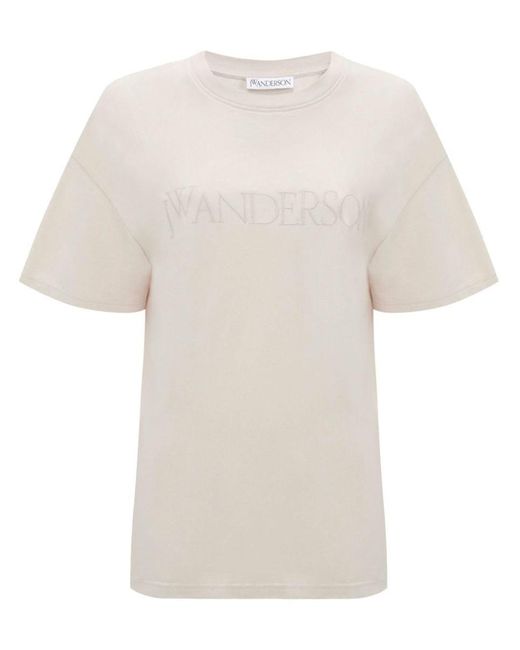 J.W. Anderson White Logo-embroidered Cotton T-shirt