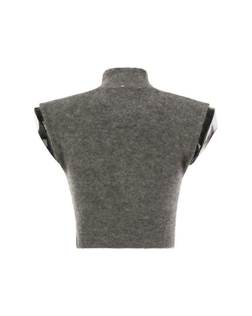 Sportmax Gray Mohair Wool Knit Top