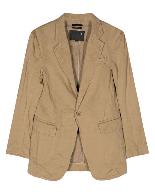 R13 Natural Notched-lapels Single-breasted Blazer