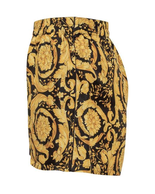 Versace Metallic Baroque Pajama Shorts for men
