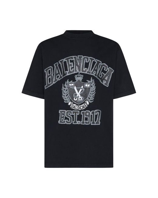 Balenciaga Diy College T-shirt in Black for Men | Lyst