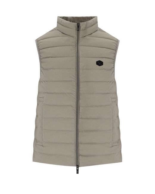 Emporio Armani Gray Essential Greige Quilted Vest for men