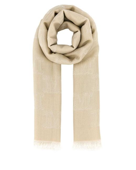 Max Mara Natural Viscose Blend Whisky Scarf