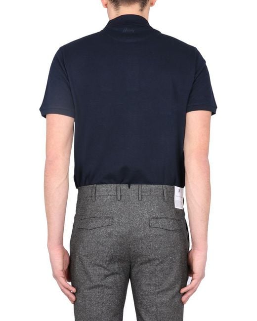 Brioni Blue Regular Fit Polo Shirt for men