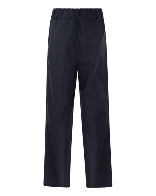 Woolrich Blue Cotton Pleated Trousers