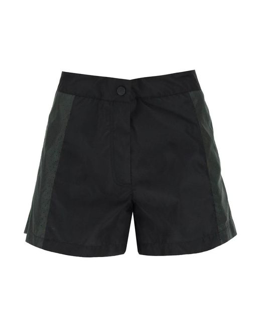 Moncler Black Born To Protect Nylon Shorts With Perforated Detailing