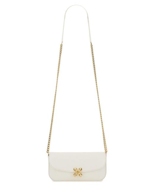 Alexander McQueen White "Skull Flower" Bag Small