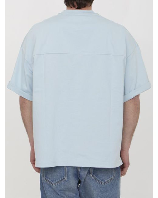 Bottega Veneta Blue Cotton T-Shirt for men