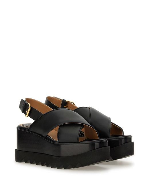 Stella McCartney Black Polyurethane Sandals Delight