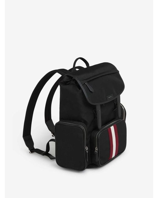 Bally Black Code Nylon Backpack for men