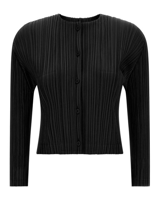 Pleats Please Issey Miyake Black 'Monthly Colors: August' Cardigan