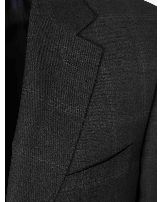 Canali Black Straight Check Suit for men