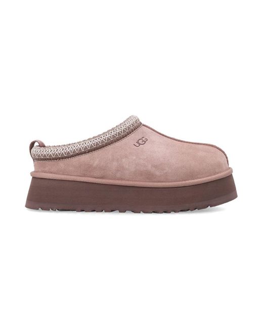 Ugg Pink Tazz Ii Suede Platform Mules
